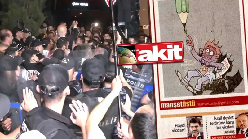 Ankara'da 'Yeni Akit' protestosu! Kalabalık ile polis arasında arbede
