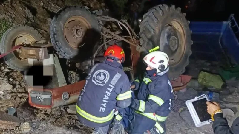 Denizli'de traktör devrildi, karı koca hayatını kaybetti