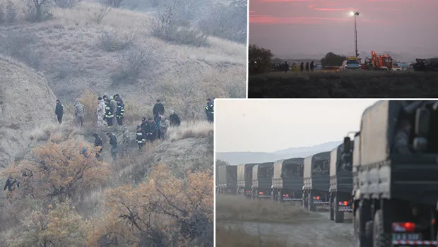 Gürcistan'da düşen askeri kargo uçağının enkazında incelemelere başlandı