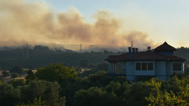 İzmir Urla'da orman yangını; müdahale sürüyor!
