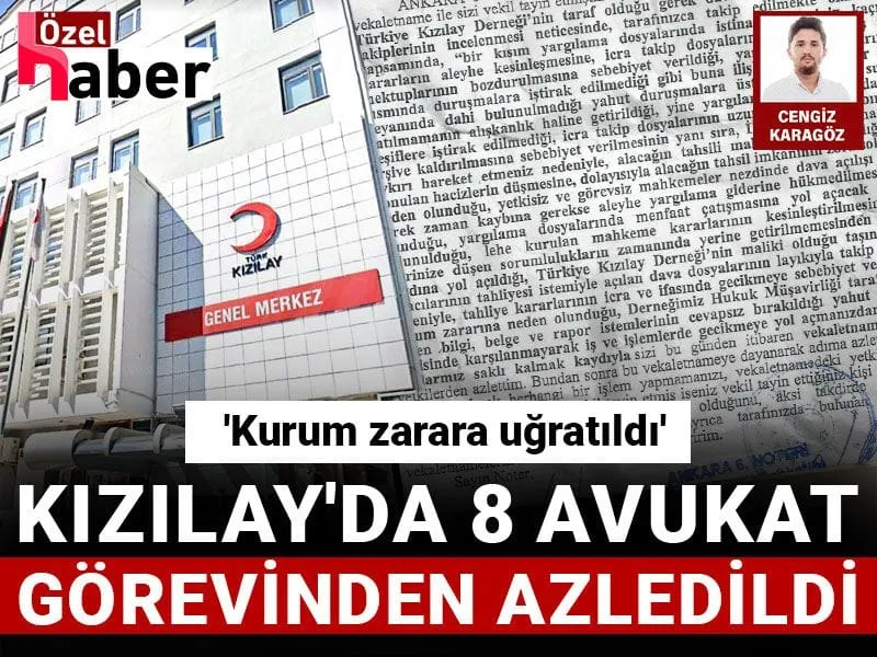 Kızılay'da 'Kurum zarara uğratıldı' dendi: 8 avukat birden görevinden azledildi!
