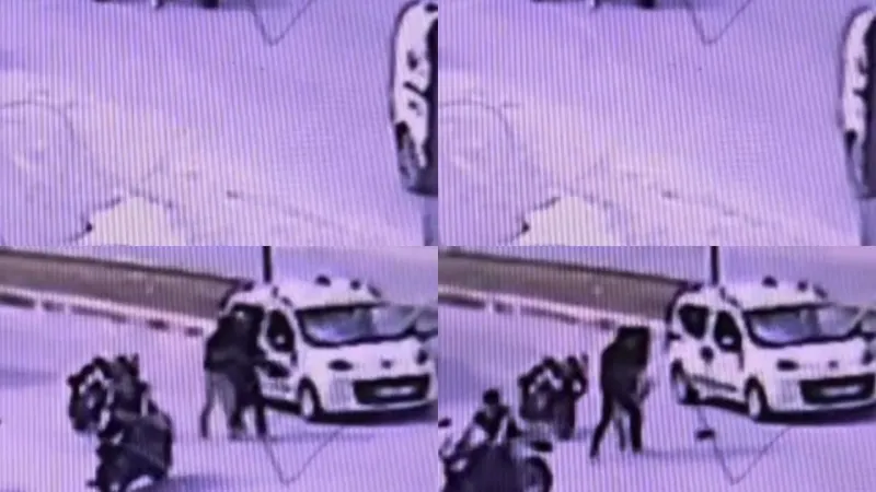Mersin'de kask ile saldırı: Kameraya böyle yansıdı