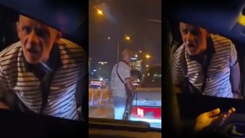 Trafik magandası sürücüye korku dolu anlar yaşattı