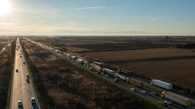 Yunanistan'da çiftçiler AtinaSelanik yolunu trafiğe kapattı